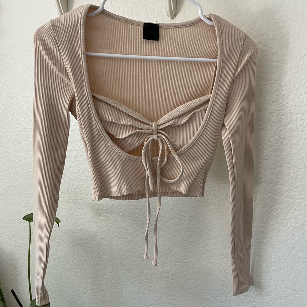 la luxe fitted long sleeve top